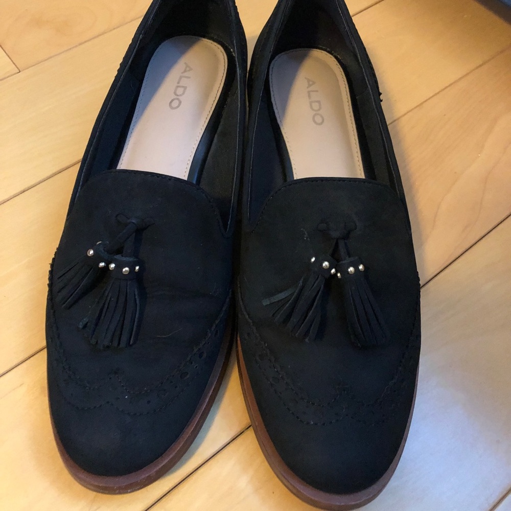 ALDO Ladies Black Suede Loafers